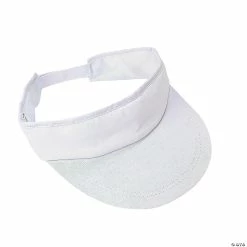 Discount ⌛ Bulk DIY White Cotton Visors - 48 Pc. 😀