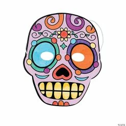 Wholesale 💯 Color Your Own Day of the Dead Masks - 12 Pc. 🎁