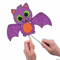 Coupon ❤️ Color Your Own Flapping Bat Craft Kit - Makes 12 🔥 -Halloween Crafts for Kids Sales color your own flapping bat craft kit makes 1213950320 a03