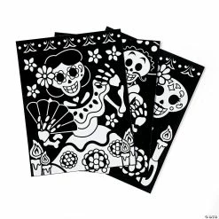 Coupon 🥰 Color Your Own Fuzzy Day of the Dead Posters - 24 Pc. ✨