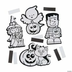 Budget ⭐ Color Your Own Fuzzy 👍 Halloween Magnets - 50 Pc. 😉