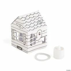Best deal 👍 Color Your Own Luminary Haunted Houses - 12 Pc. ❤️ -Halloween Crafts for Kids Sales color your own luminary haunted houses 12 pc 13982686 a05