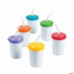 Outlet π DIY Cups with Lids & Straws - 12 Pc. π
