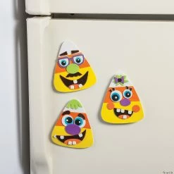 Flash Sale ✨ Goofy Face 👍 Candy Corn Magnet Craft Kit - Makes 12 🎁 -Halloween Crafts for Kids Sales goofy face candy corn magnet craft kit makes 1213747370 a04